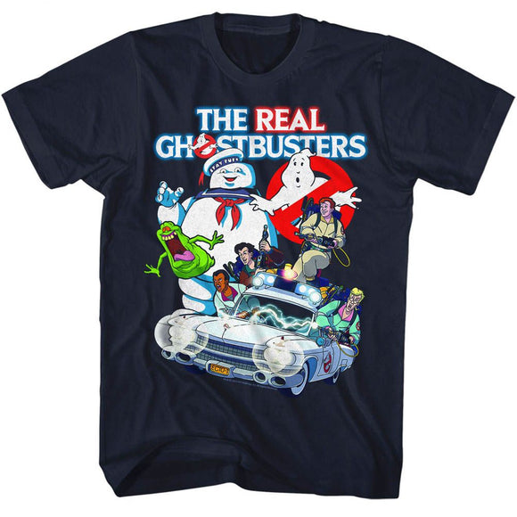 THE REAL GHOSTBUSTERS GB COLLAGE S T-Shirt in NAVY