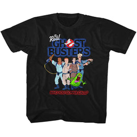 THE REAL GHOSTBUSTERS GROUP 3 TODDLER 2T T-Shirt in Black