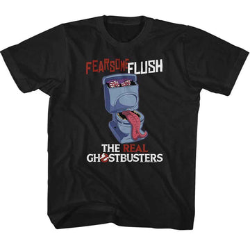 THE REAL GHOSTBUSTERS FEARSOME FLUSH TODDLER 2T T-Shirt in Black