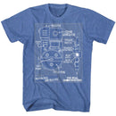 THE REAL GHOSTBUSTERS BLUEPRINTS S T-Shirt in Royal Heather