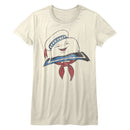 THE REAL GHOSTBUSTERS STAY PUFT HEAD LADIES S T-Shirt in Vintage White