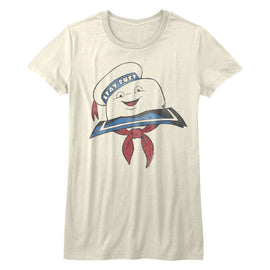 THE REAL GHOSTBUSTERS STAY PUFT HEAD LADIES S T-Shirt in Vintage White