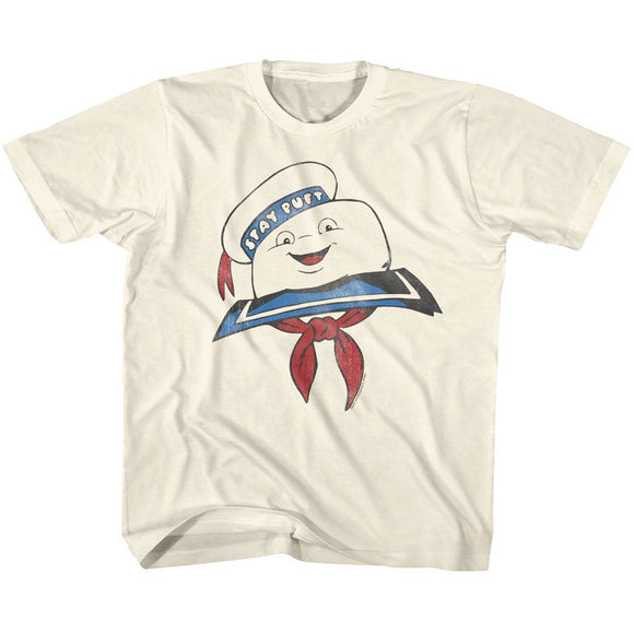 THE REAL GHOSTBUSTERS STAY PUFT HEAD YOUTH XS 5 6 T-Shirt in Natural