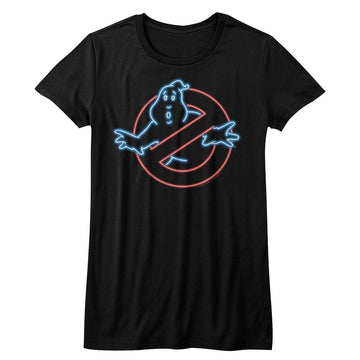 THE REAL GHOSTBUSTERS NEON GHOST LADIES S T-Shirt in Black