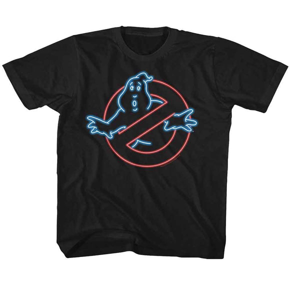 THE REAL GHOSTBUSTERS NEON GHOST YOUTH XS 5 6 T-Shirt in Black