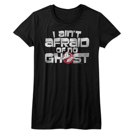 THE REAL GHOSTBUSTERS AINT AFRAID LADIES S T-Shirt in Black