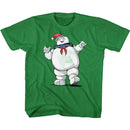 THE REAL GHOSTBUSTERS MERRY MR STAY PUFT TODDLER 2T T-Shirt in Vintage Green