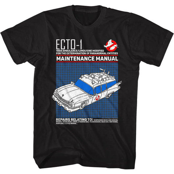 THE REAL GHOSTBUSTERS ECTO1 MANUAL S T-Shirt in Black