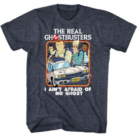 THE REAL GHOSTBUSTERS BUSTERS AND ECTO1 S T-Shirt in NAVY Heather
