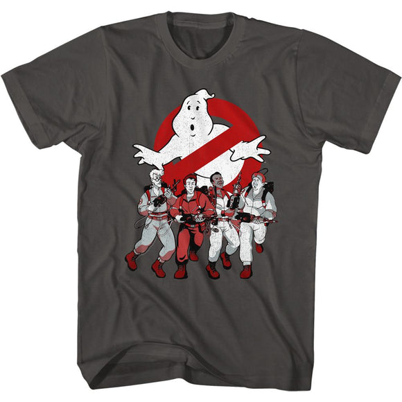 THE REAL GHOSTBUSTERS GBUSTERS AND LOGO S T-Shirt in Smoke