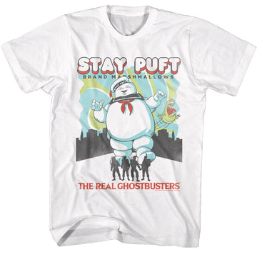 THE REAL GHOSTBUSTERS RGB STAY PUFT AND BUSTERS S T-Shirt in White