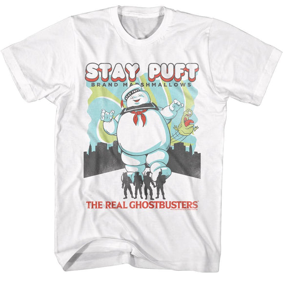 THE REAL GHOSTBUSTERS RGB STAY PUFT AND BUSTERS S T-Shirt in White