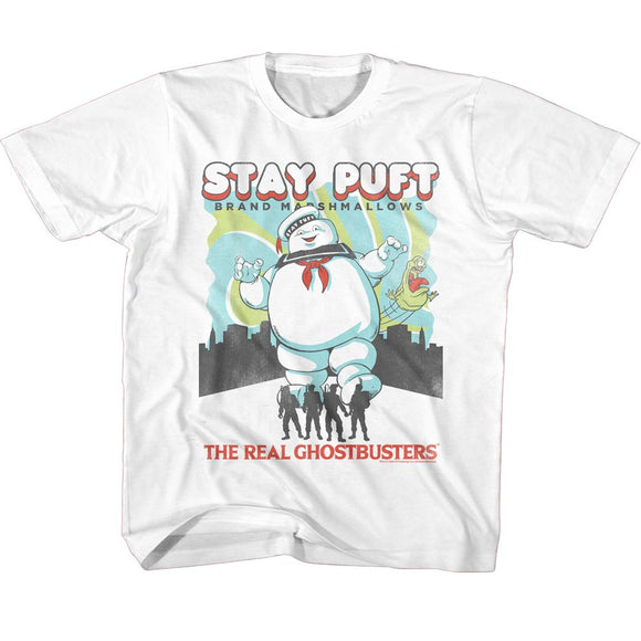 THE REAL GHOSTBUSTERS REAL GHOSTBUSTERS RGB STAY PUFT AND BUSTERS T-Shirt in White