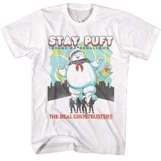 The Real Ghostbusters Rgb Stay Puft And Busters Adult T-Shirts