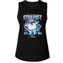 THE REAL GHOSTBUSTERS RGB STAY PUFT ELECTRICITY LADIES MUSCLE TANK T-Shirt in Black