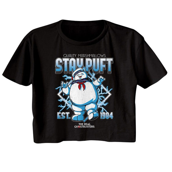THE REAL GHOSTBUSTERS RGB STAY PUFT ELECTRICITY LADIES FESTIVAL T-Shirt in Black