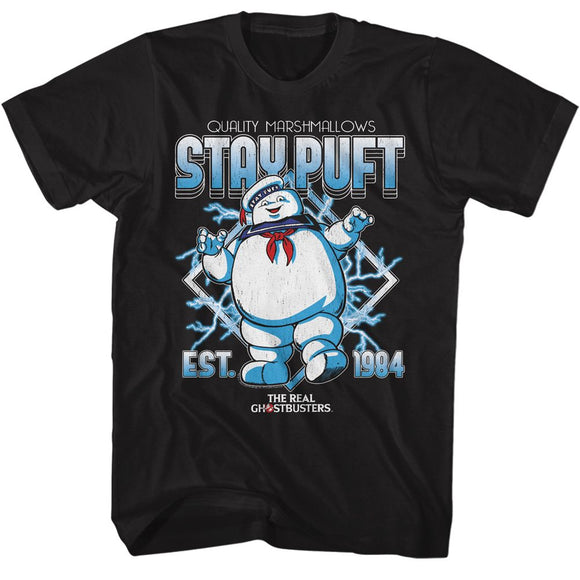 THE REAL GHOSTBUSTERS RGB STAY PUFT ELECTRICITY S T-Shirt in Black