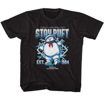 THE REAL GHOSTBUSTERS REAL GHOSTBUSTERS RGB STAY PUFT ELECTRICITY T-Shirt in Black