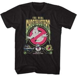 THE REAL GHOSTBUSTERS REAL GHOSTBUSTERS RGB SLIME TEXT S T-Shirt in Black