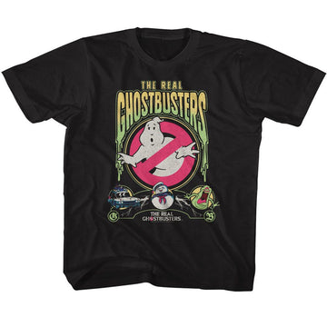 THE REAL GHOSTBUSTERS REAL GHOSTBUSTERS RGB SLIME TEXT TODDLER 2T T-Shirt in Black