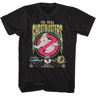 The Real Ghostbusters Rgb Slime Text Adult T-Shirts