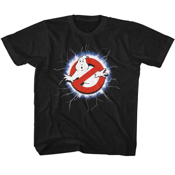 THE REAL GHOSTBUSTERS REAL GHOSTBUSTERS RGB LIGHTNING AND LOGO T-Shirt in Black