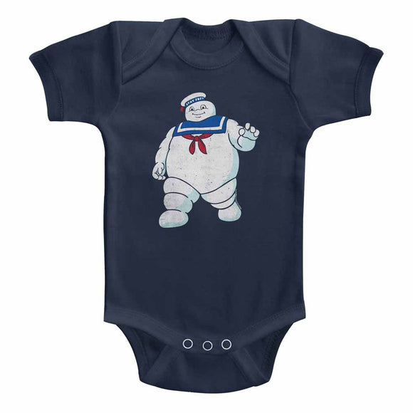 THE REAL GHOSTBUSTERS MR STAY PUFT INFANT 6M T-Shirt in NAVY