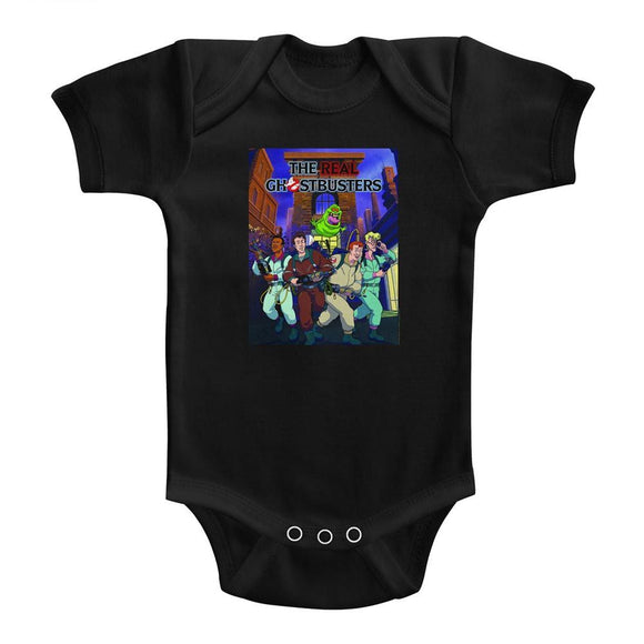 THE REAL GHOSTBUSTERS POSTER ISH INFANT 6M T-Shirt in Black
