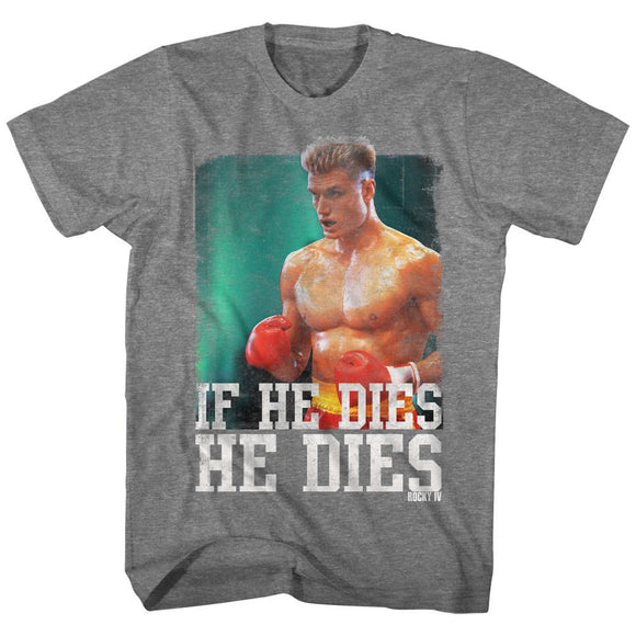 ROCKY DIES DISTRESSED S T-Shirt in Graphite Heather