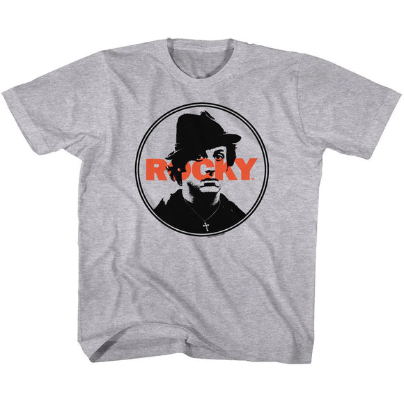 ROCKY STAMPED YOUTH XS 5 6 T-Shirt in GRAY Heather