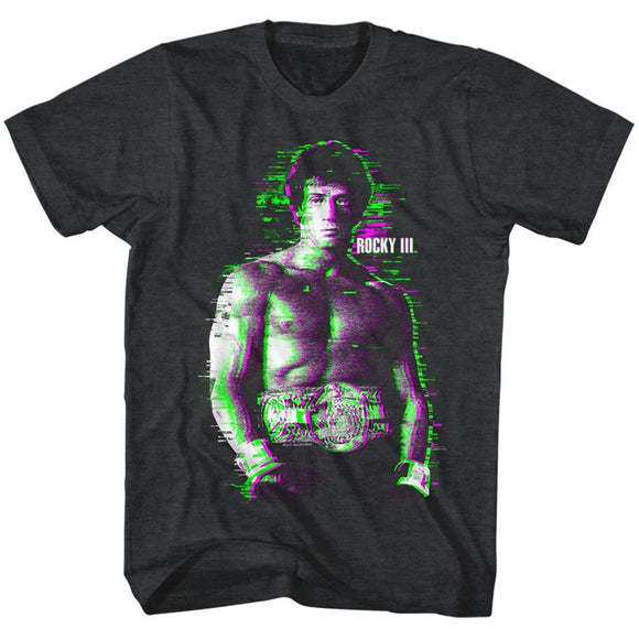 ROCKY GLITCHY S T-Shirt in Black Heather