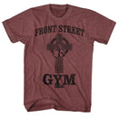 ROCKY FRONTSTREETGYM S T-Shirt in Vintage Maroon Heather