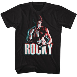 ROCKY 3D MUSCLES S T-Shirt in Black