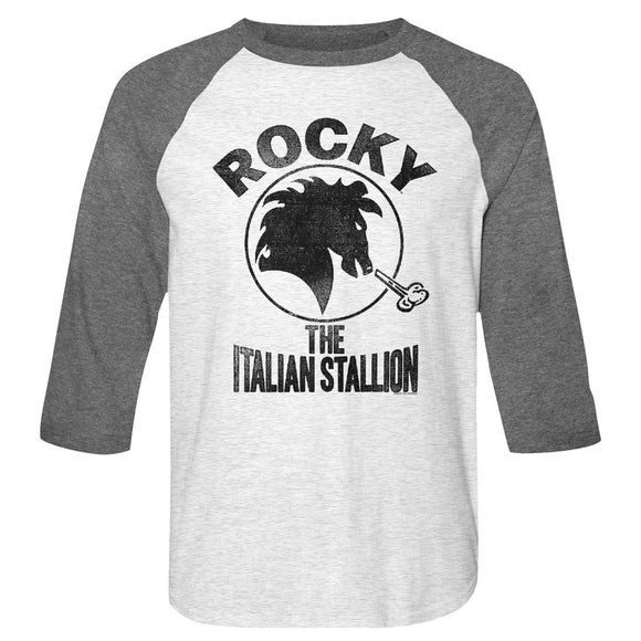 ROCKY ITALIAN STALLION 3/4 SLEEVE S T-Shirt in White Heather/premium Heather