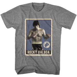 ROCKY TRADING CARD S T-Shirt in Graphite Heather