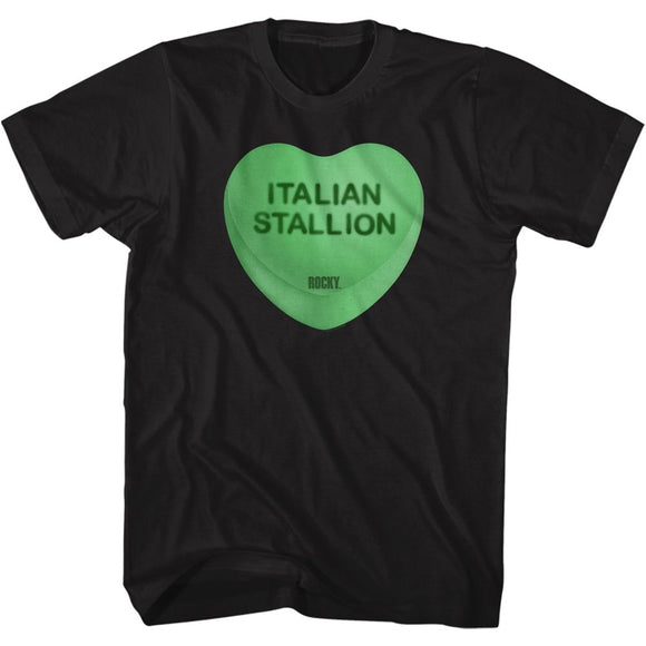 ROCKY ITALIAN STALLION HEART S T-Shirt in Black