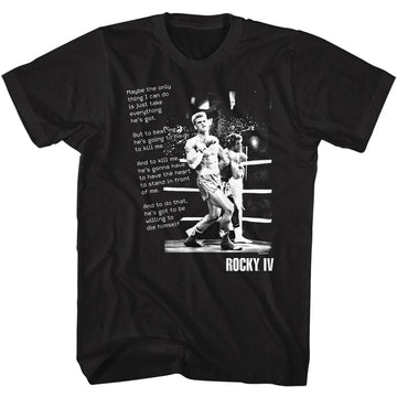 ROCKY IV MONOLOGUE S T-Shirt in Black