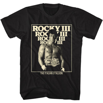 ROCKY 3 ITALIAN STALLION S T-Shirt in Black
