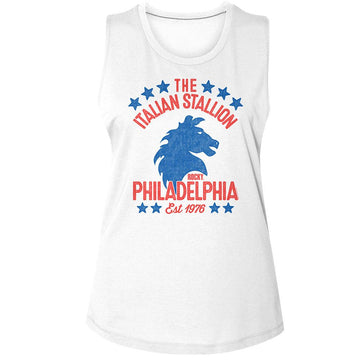 ROCKY AMERICANA LADIES MUSCLE TANK S T-Shirt in White