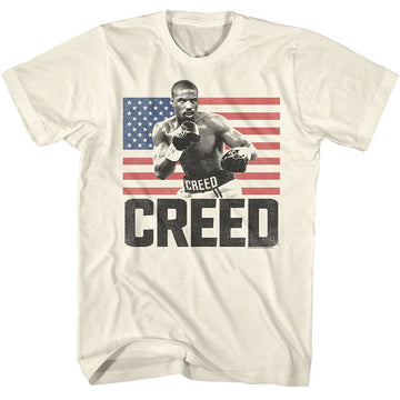 ROCKY CREED AMERICAN FLAG S T-Shirt in Natural
