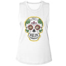 ROCKY FELIX CHAVEZ SKULL LADIES MUSCLE TANK S T-Shirt in White