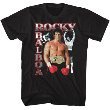 ROCKY THREE PHOTOS COLLAGE S T-Shirt in Black
