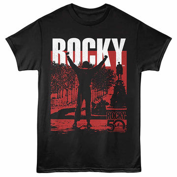 Rocky 50th Black Adult T-Shirt