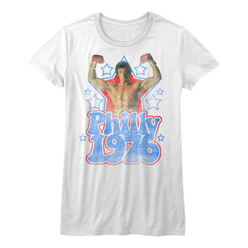 ROCKY PHILLY 1976 LADIES S T-Shirt in White