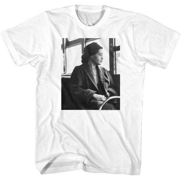 ROSA PARKS BW BUS SIT S T-Shirt in White