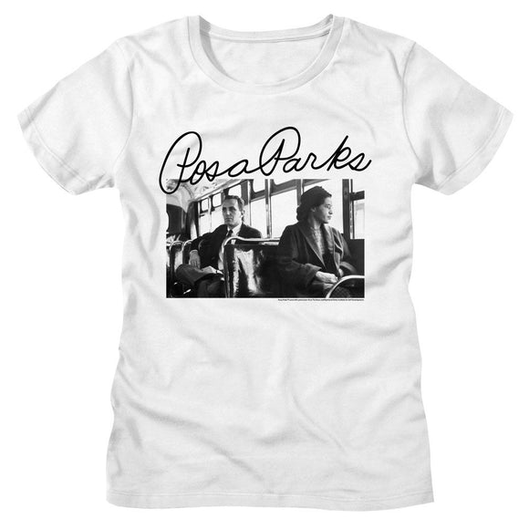 ROSA PARKS PHOTO AND SIGNATURE LADIES S T-Shirt in White