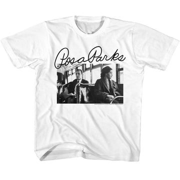 ROSA PARKS PHOTO AND SIGNATURE YOUTH XS 5 6 T-Shirt in White