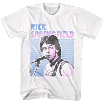 RICK SPRINGFIELD SINGING PHOTO S T-Shirt in White