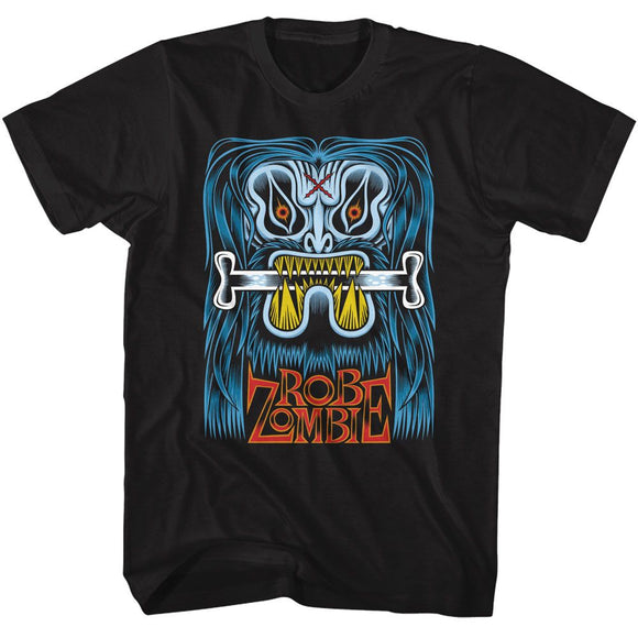 ROB ZOMBIE BLUE BEAST S T-Shirt in Black