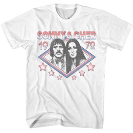 SONNY AND CHER 1972 STARS S T-Shirt in White